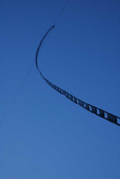 Ladder Line Feeding 204 foot G5RV at about 50 feet